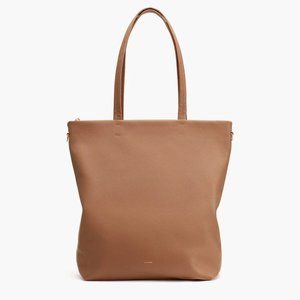 Cuyana Tall Easy Zipper Tote, Caramel